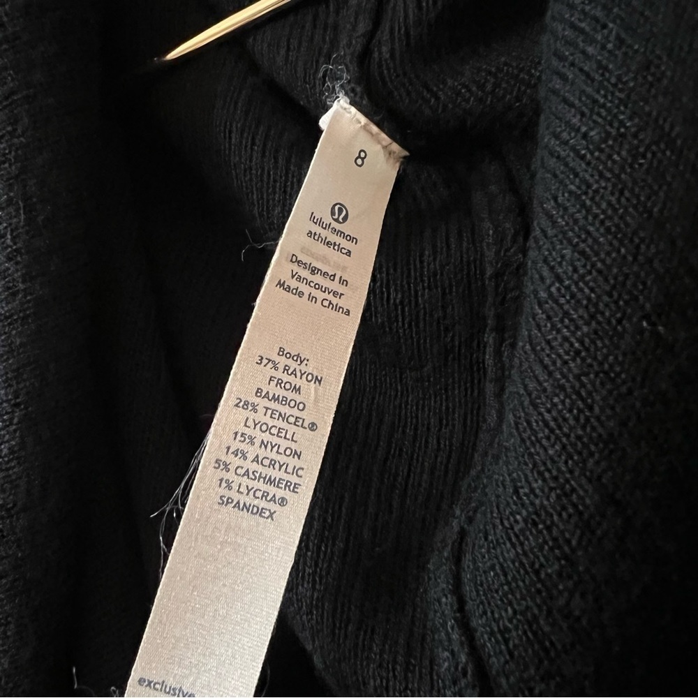 Lululemon | Reflection Wrap Cardigan Sweater Waterfall Open Front Black Size 8 - Picture 2 of 14